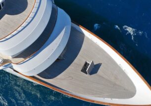 Retrofit yacht on the sea